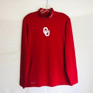 Oklahoma Sooners Nike Mock Neck Fleece Line Long Sleeve Shirt